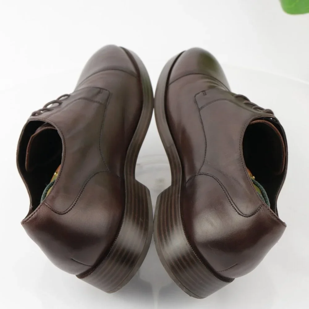 Cole Haan Mens Henry GrandOS Oxfords Size 11 M Brown Leather Cap Toe Dress Shoes